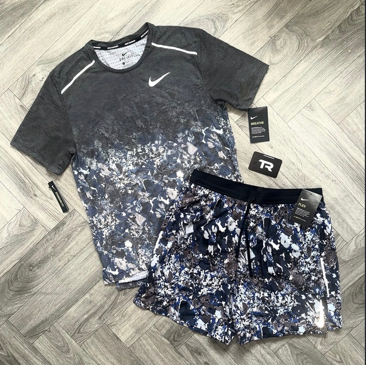 Blue Nike Floral 3-Piece Set