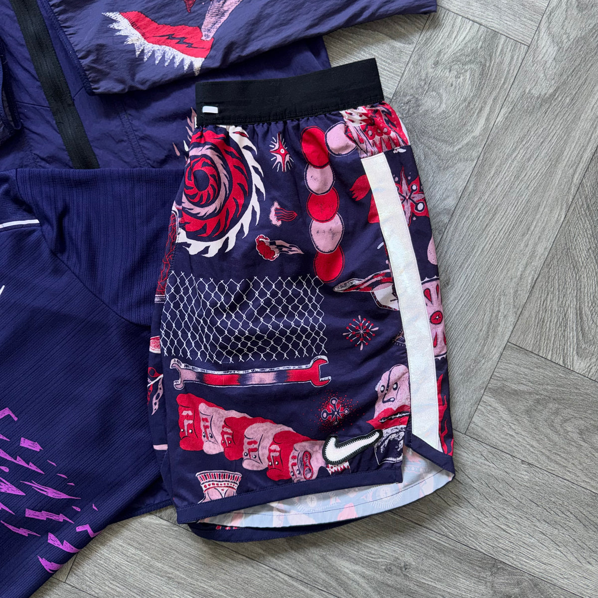Midnight Purple Nike Dragon + Purple Bolt Miler 3-Piece Set