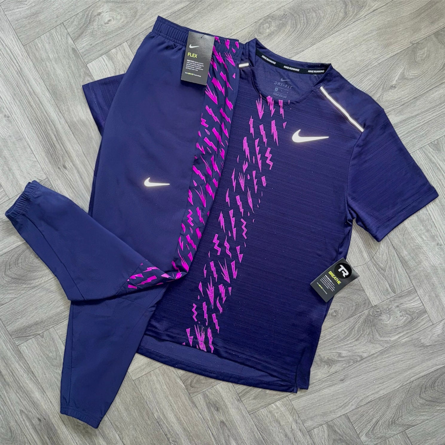 (New) Midnight Purple Nike Dragon/Bolt Tracksuit Set
