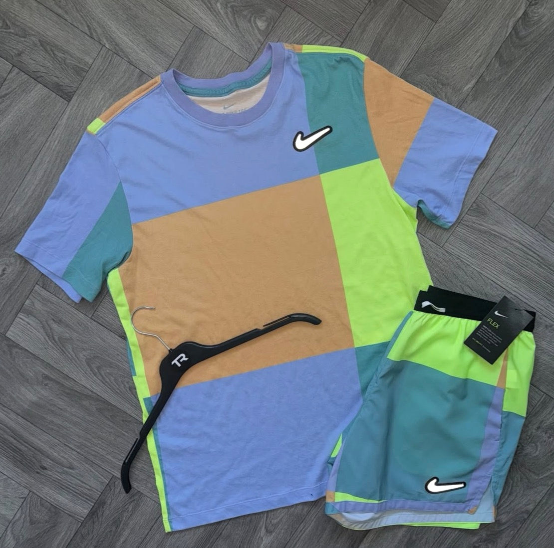 Neon Nike Patchwork 3-Piece Set