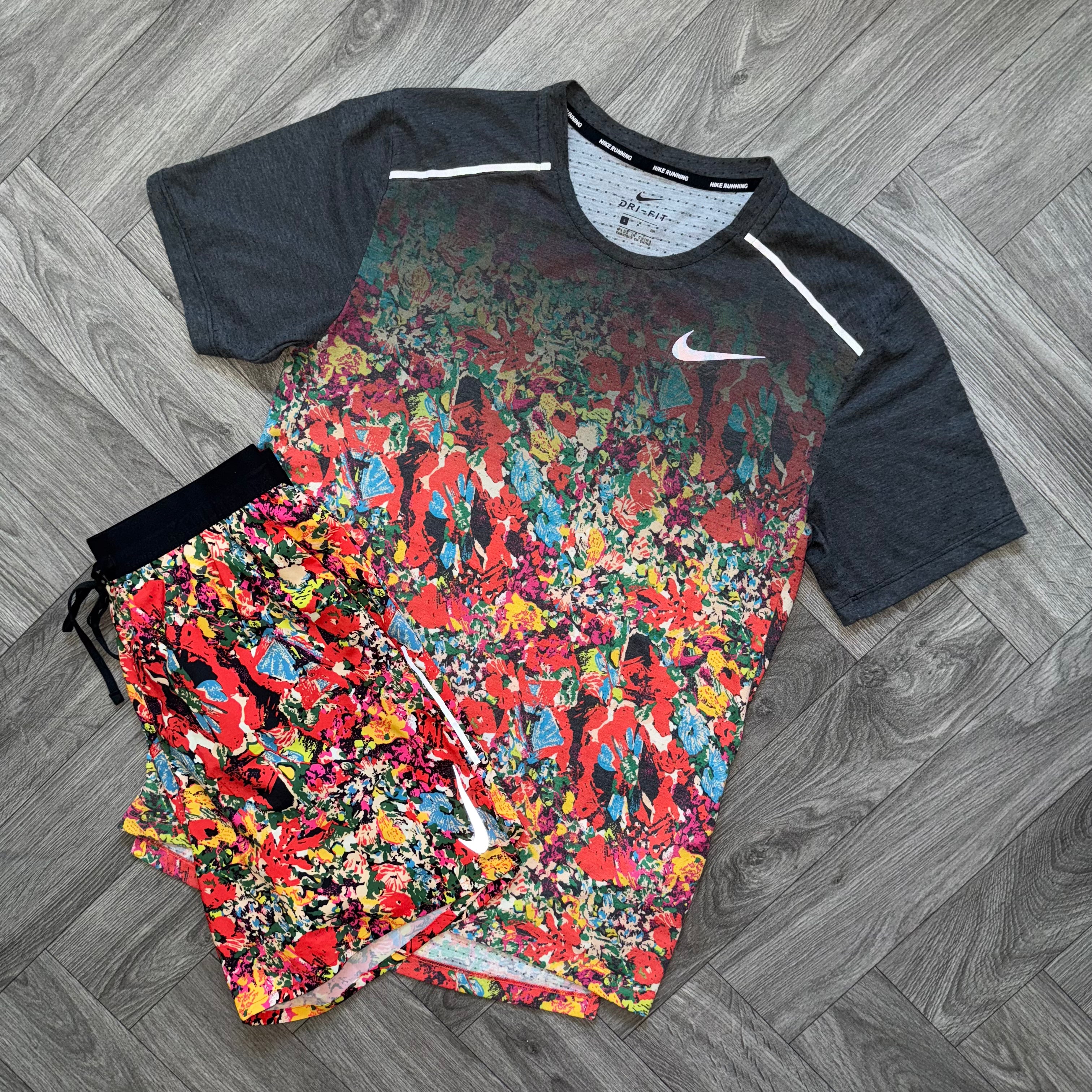 Orange Nike Floral Miler Set