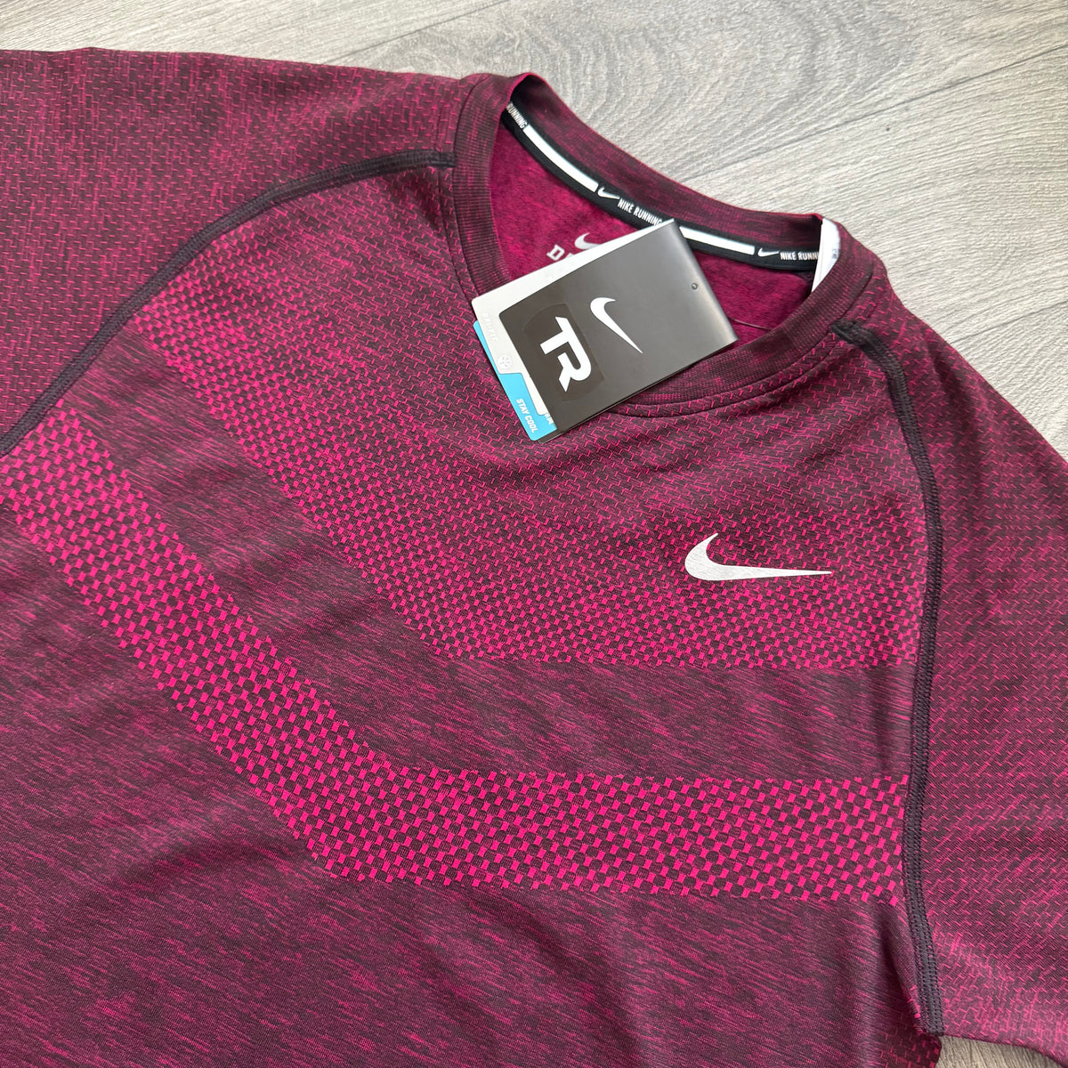 (New) Burgundy Nike Run Fast Live Fearless Tee