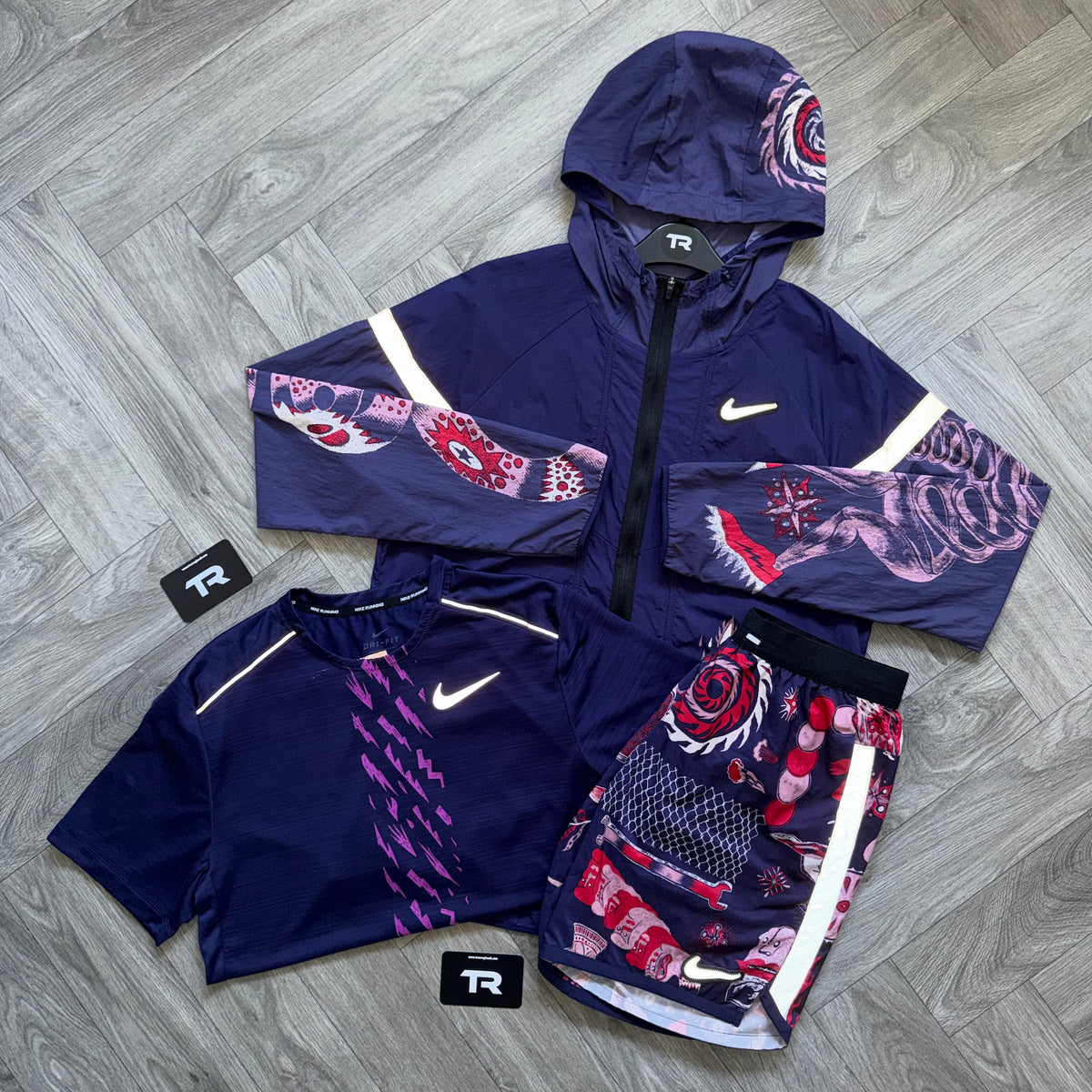 Midnight Purple Nike Dragon + Purple Bolt Miler 3-Piece Set