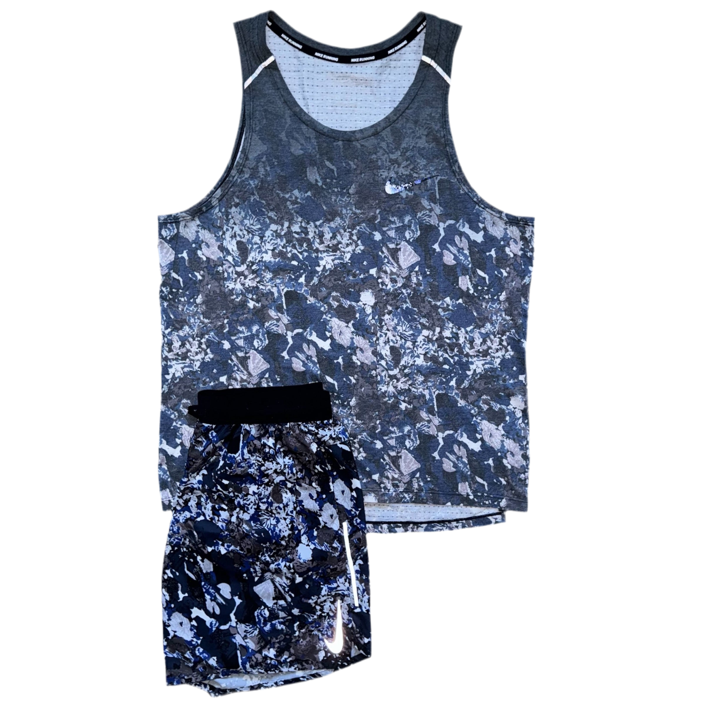 Blue Floral Nike Vest Set