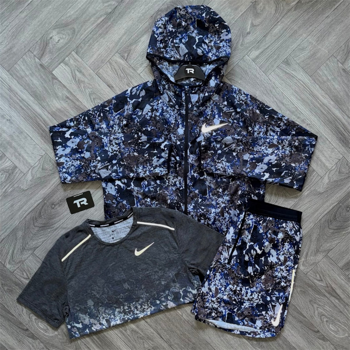 Blue Nike Floral 3-Piece Set