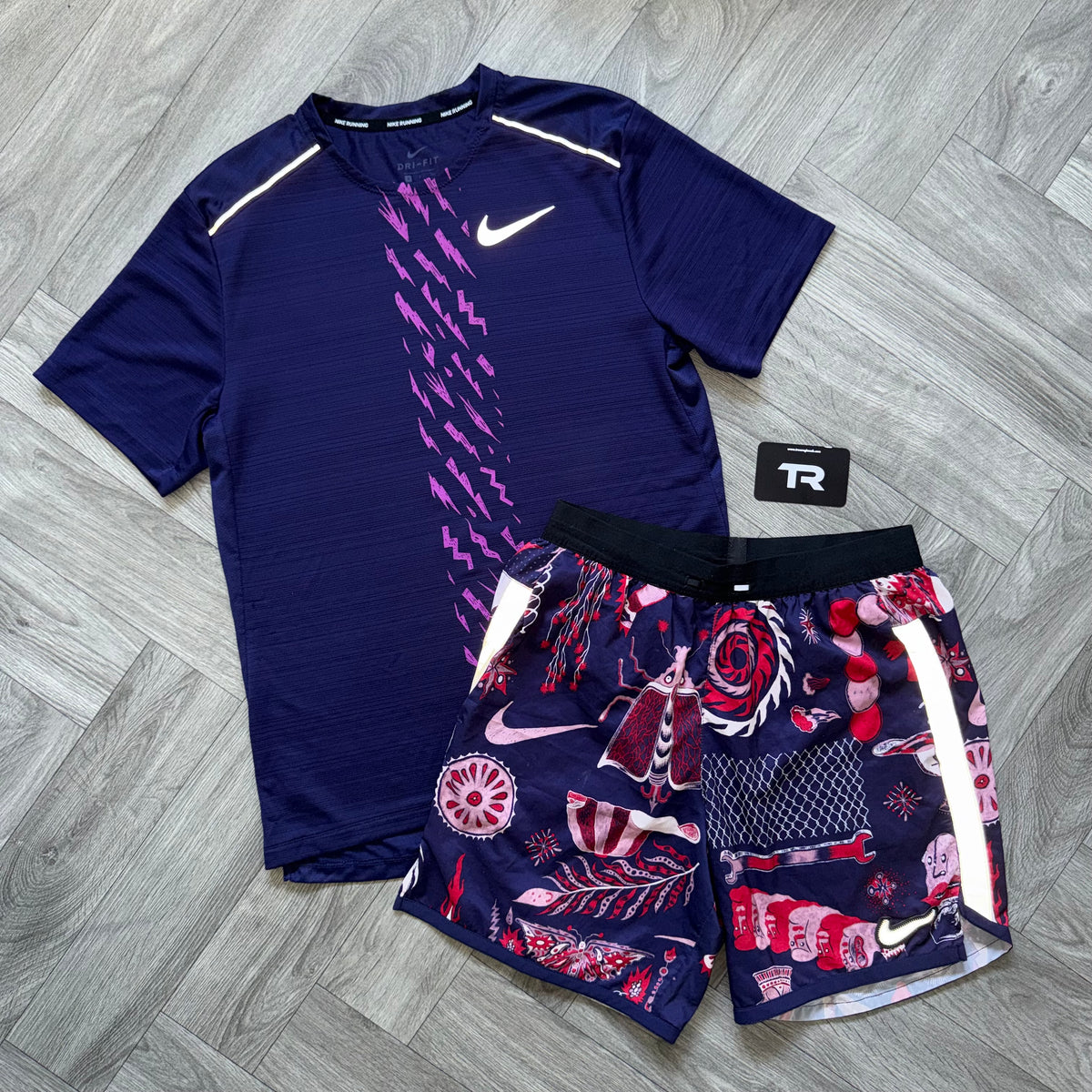 Midnight Purple Nike Dragon + Purple Bolt Miler 3-Piece Set