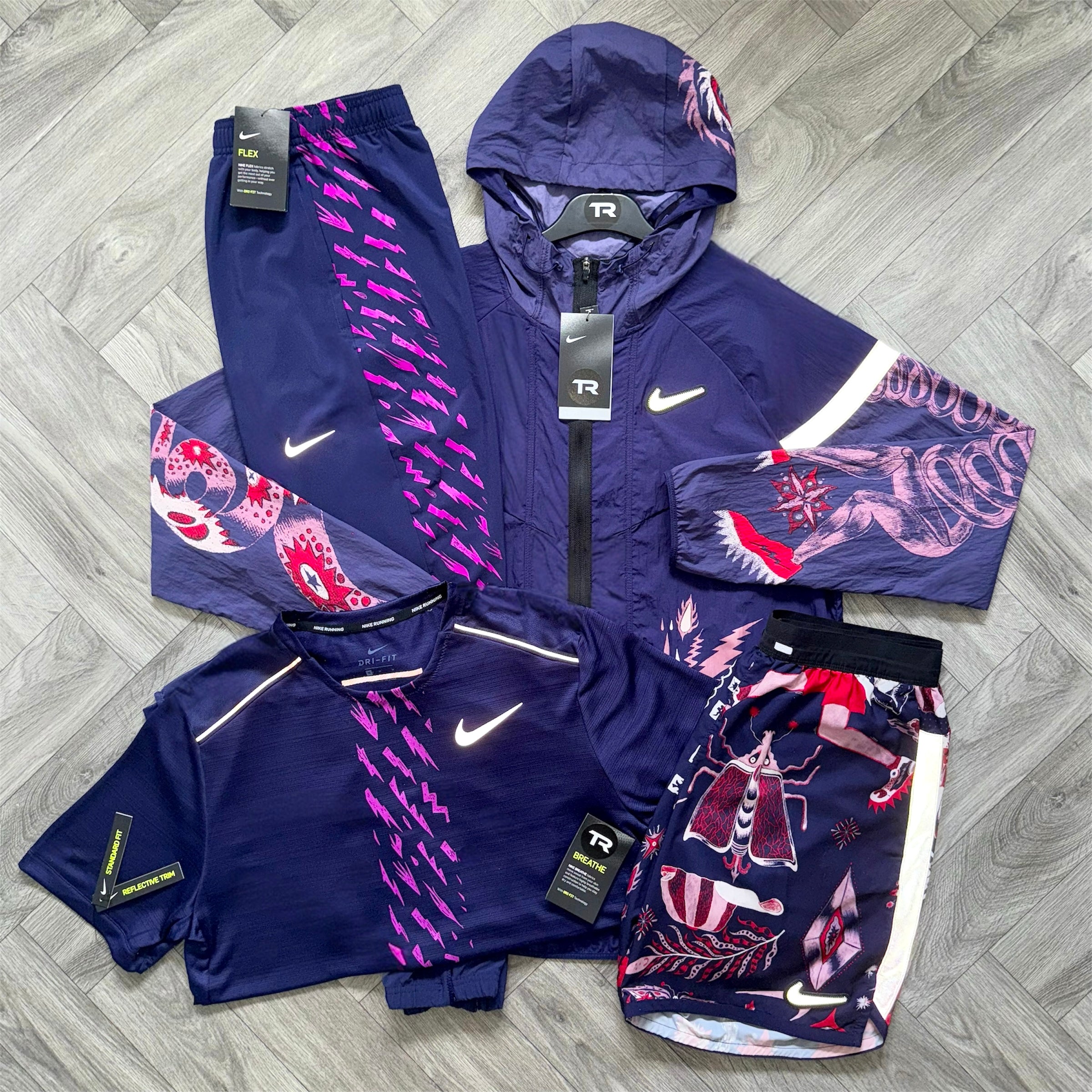 (New) Midnight Purple Nike Dragon/Bolt Tracksuit Set