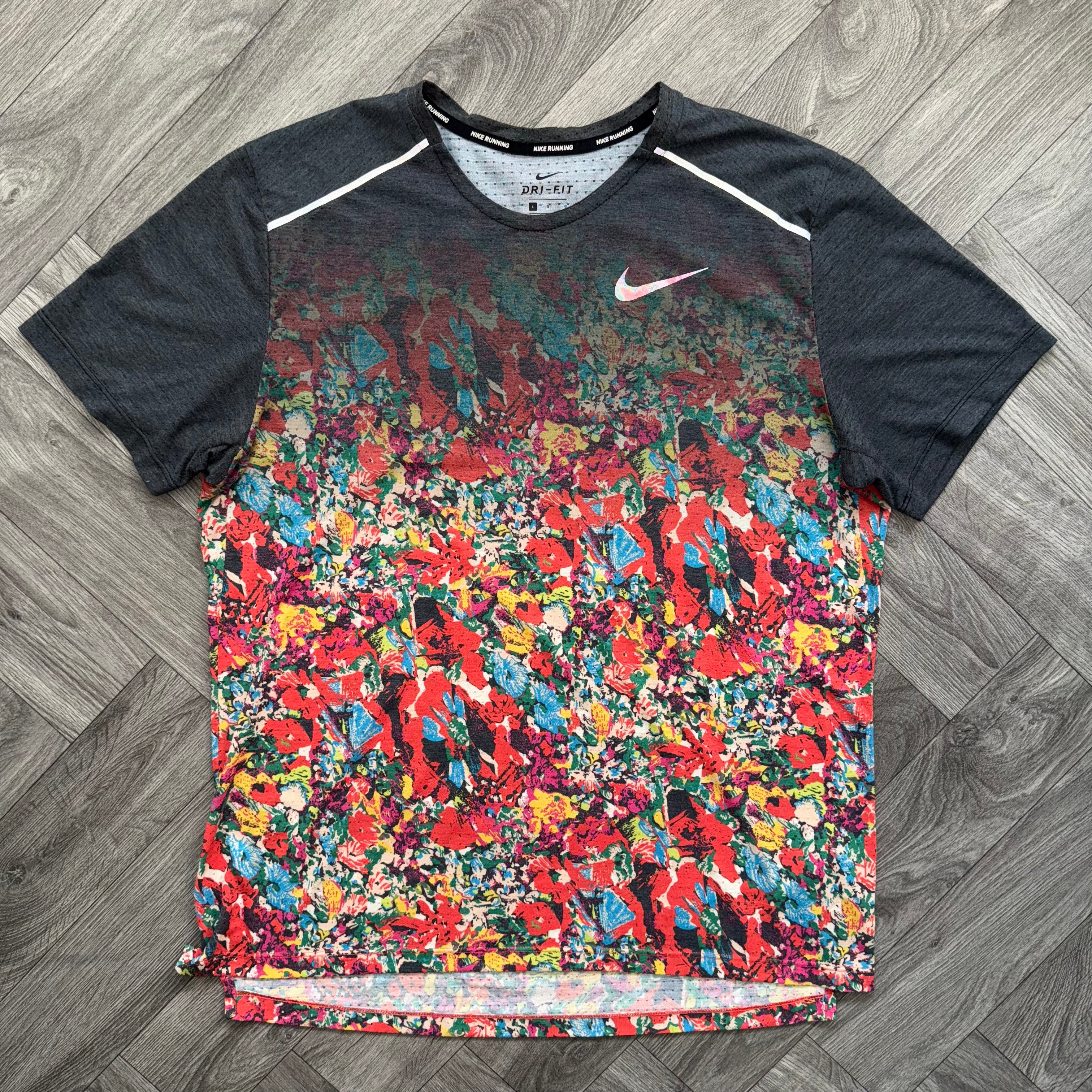 Orange Nike Floral Miler Tee