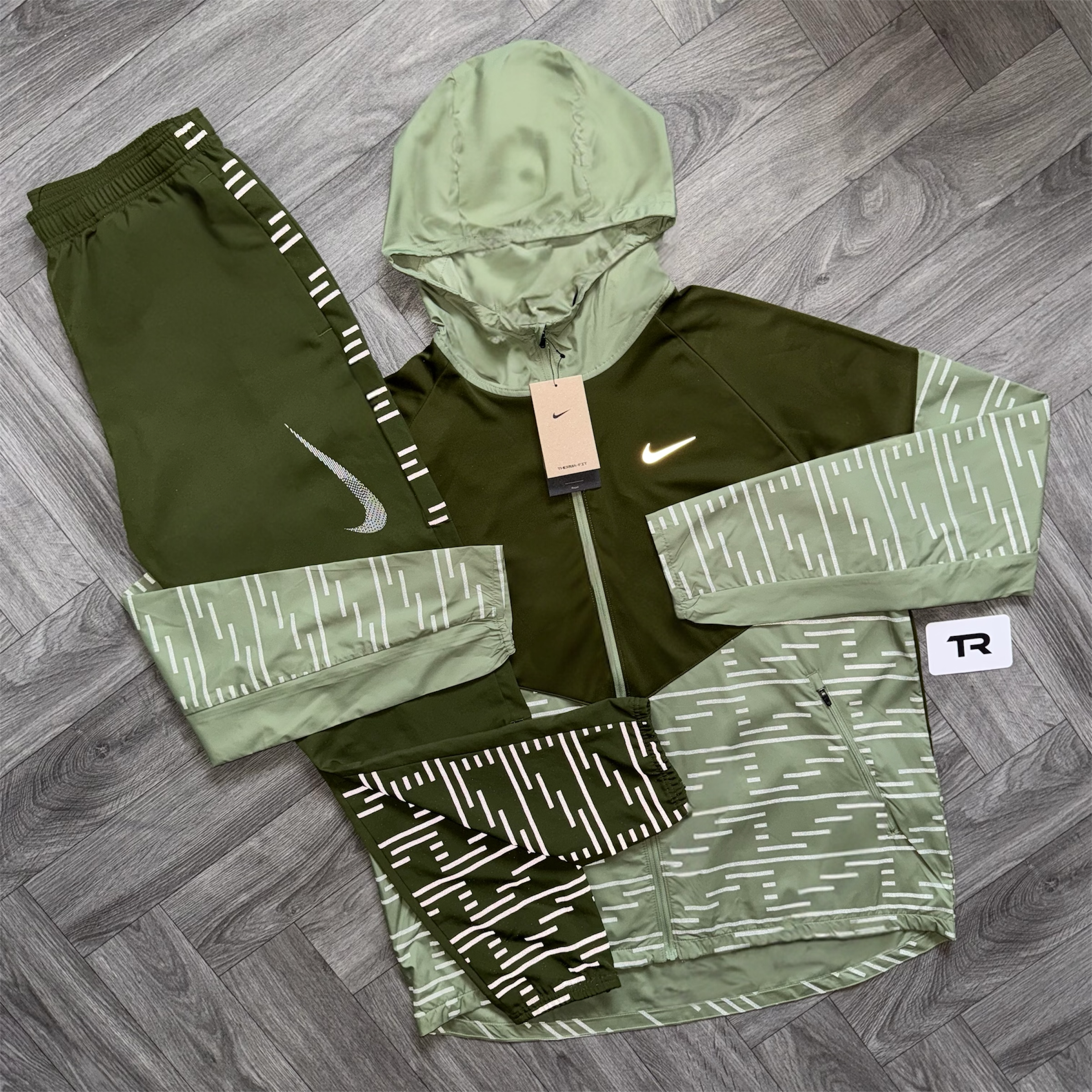 Khaki Nike Therma-Fit Tracksuit Set