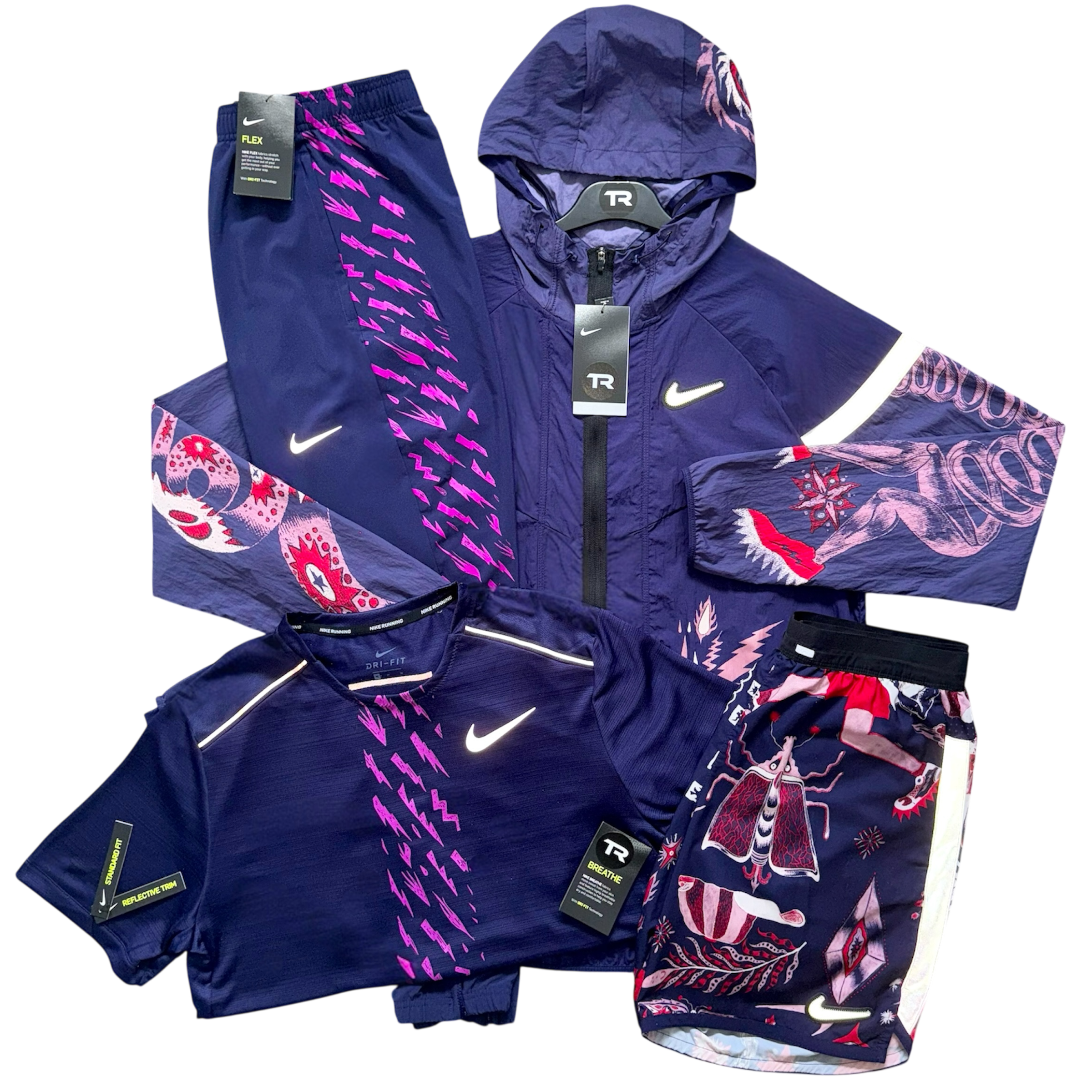 (New) Midnight Purple Nike Dragon/Bolt Tracksuit Set