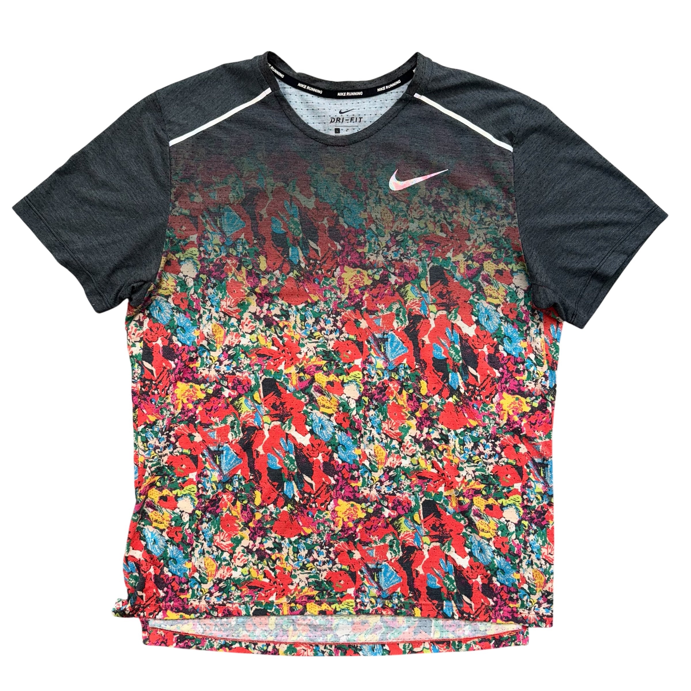 Orange Nike Floral Miler Tee