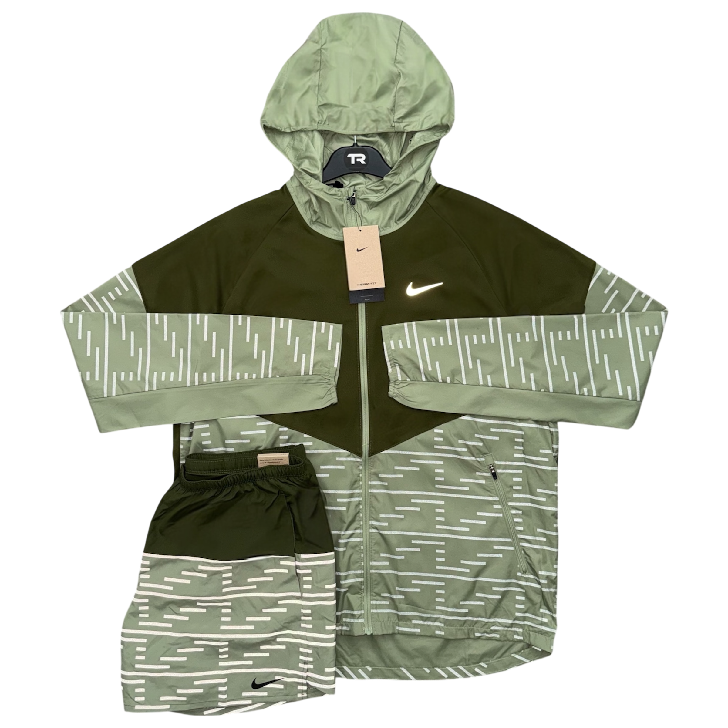 (New) Khaki Nike Therma-Fit Reflective Set