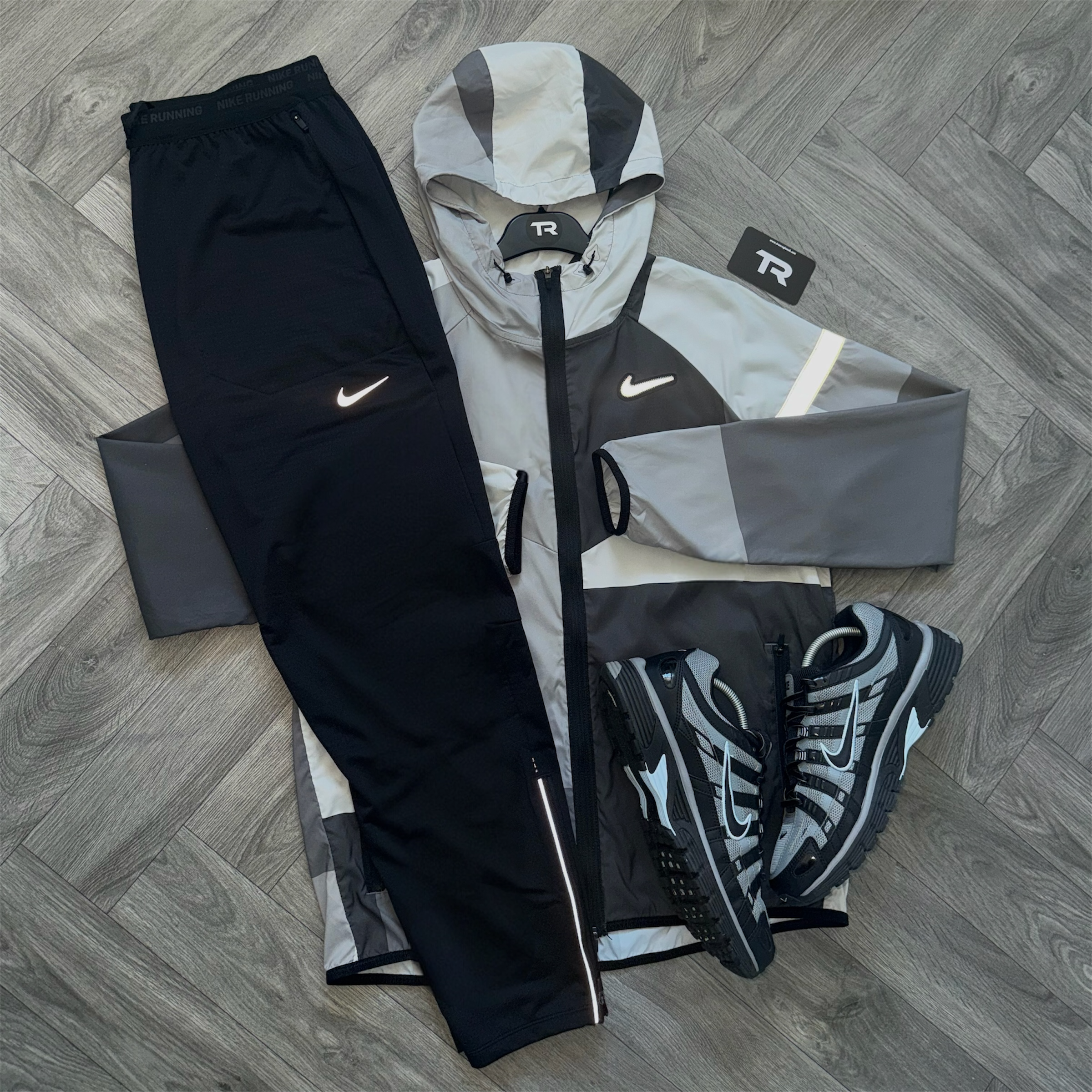 Grey Nike Patchwork Tracksuit Set