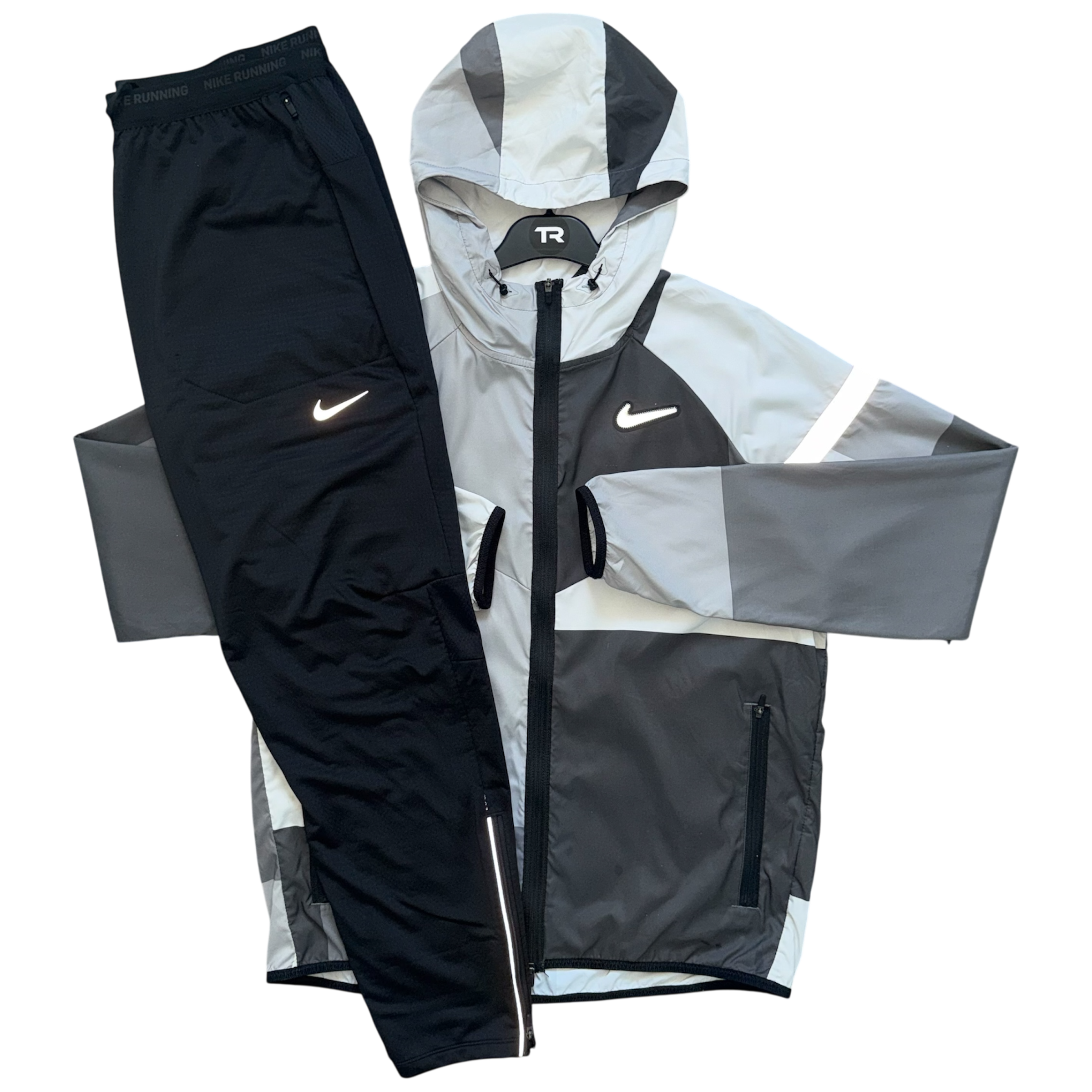 Grey Nike Patchwork Tracksuit Set