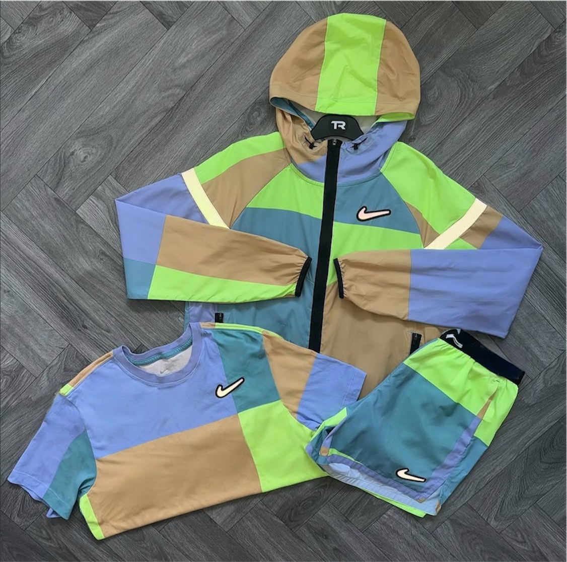 Neon Nike Patchwork 3-Piece Set
