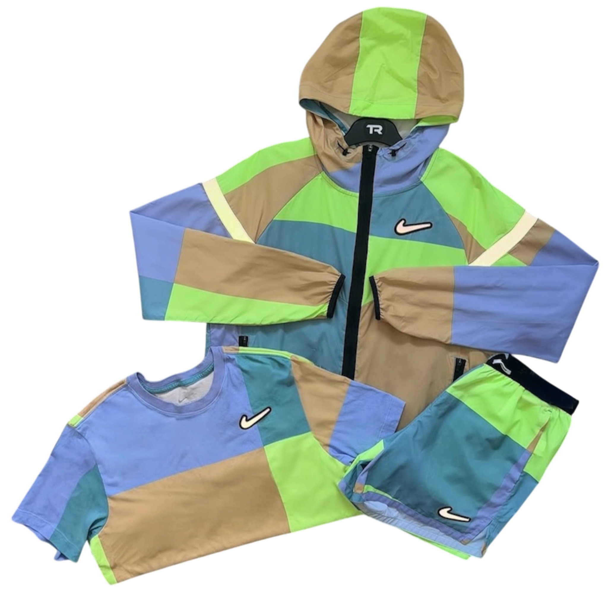 Neon Nike Patchwork 3-Piece Set